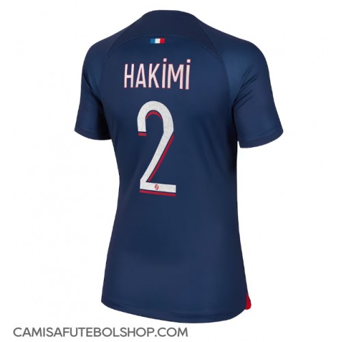 Camisa de time de futebol Paris Saint-Germain Achraf Hakimi #2 Replicas 1º Equipamento Feminina 2023-24 Manga Curta